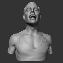freddie Mercure 3d impression modèle personnage Humain tête portrait buste figure homme chanteur visage statue sculpture art sculptures 3d print model - Mito3D