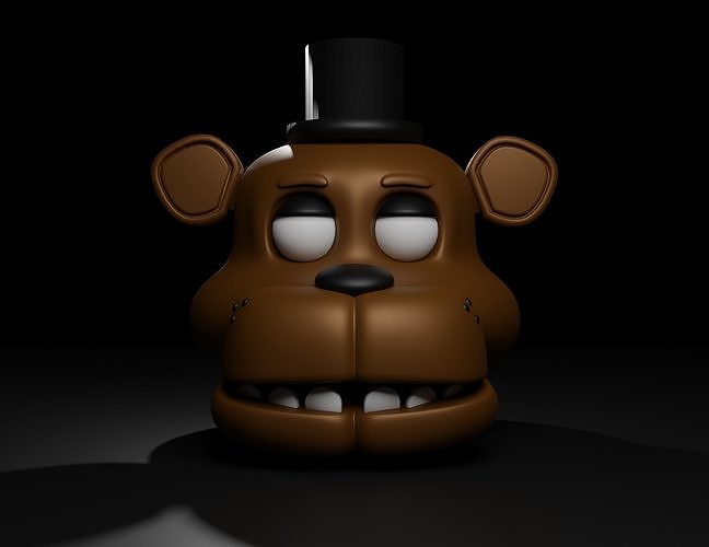 freddy head fnaf game horror bear spooky games toys 3D print model - Mito3D