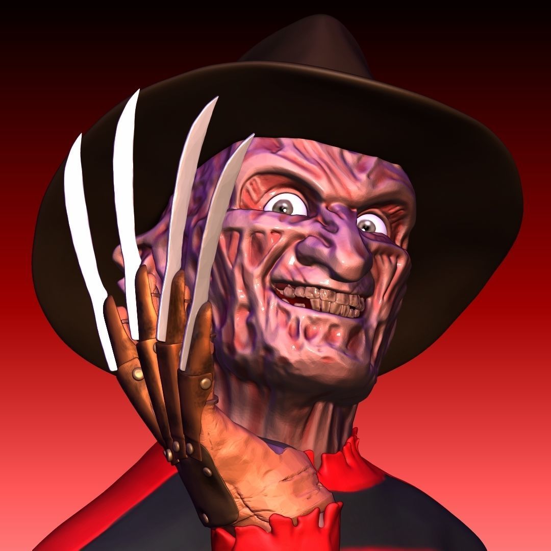 freddy krueger horreur monstre effrayant fantaisie fictif créature terreur freddykrueger anightmareonelmstreet dessin animé art sculptures pixar disney 3D print model - Mito3D