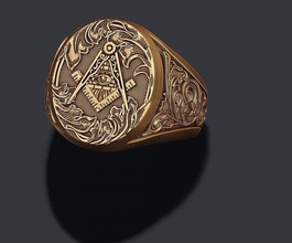 masón anillo motociclista dólar egipcio esmalte ojo dios illuminati joyería joya masculino hombres dinero naturaleza pirámide sello templario triángulo anillos 3d print model - Mito3D