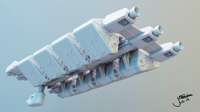 frete civil mini espaço navio jogos tampo mesa nave estelar scifi espacial futurista 3d escultura arte impresso sci fi borda guerra brinquedos 3d print model - Mito3D