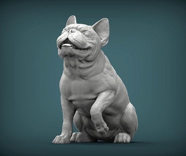 francese bulldog cane natura mammifero animale domestico scultura statuetta souvenir 3d Stampa modello scolpire sculture statua stampabile arte 3d print model - Mito3D