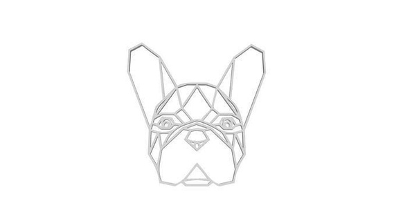 french bulldog dog cutout chain necklace animal nature art character design 3d print model - Mito3D