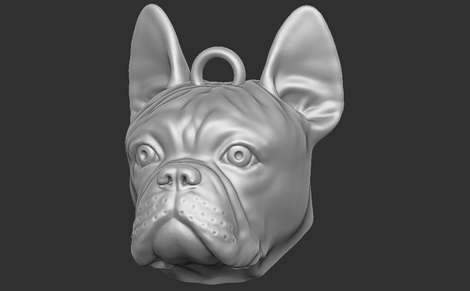 french bulldog head key ring 3d printing muslim dog animal cat pug rottweiler pittbull dane chihuahua labrador retriever chain pendant art jewelry shepherd german 3D print model - Mito3D