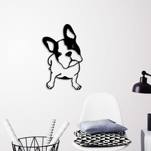 francês buldogue parede arte silhueta 3d 2d decoração cachorro cachorros cão frança deco animal sinais logotipos 3d print model - Mito3D