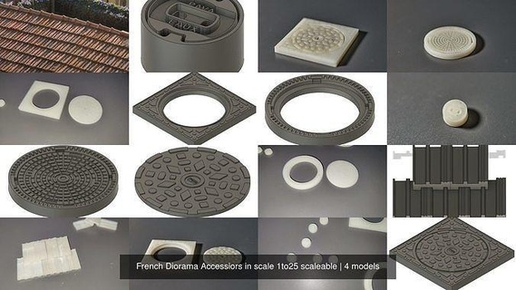 français diorama accessoiristes échelle 1to25 Modulables 3d impression 3dprint loisir DIY 3d print model - Mito3D