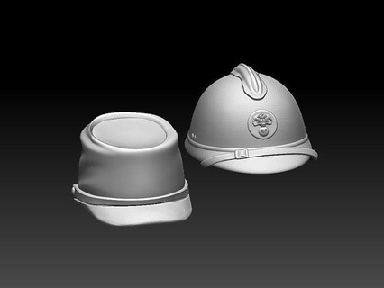 french helmet cap ww2 ww1 wwii soldier belgium belgian france art sculptures 3d print model - Mito3D
