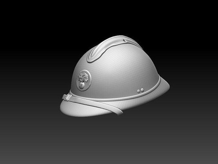 french helmet cap ww2 ww1 wwii soldier belgium belgian france art sculptures 3d print model - Mito3D