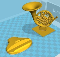 french horn desk pen holder office house style decor 3d print model - Mito3D