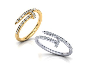 Französisch ebnen Einstellung Pfeil ring 3dmodel n0301 druckbar Schmuck french Diamant Diamant-ring 3dring bedruckbar ist usa Kanada Europa Asien cad 3d drucken 3d-Modell 3d-ring gold engagement gold-ring Ringe 3d print model - Mito3D