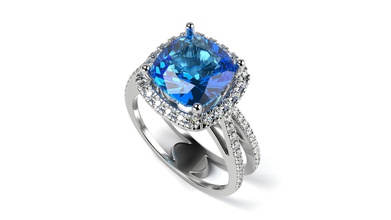 nişan yüzüğü ayarı Fransız takı altın cad Gümüş elmas yüzük düğün mücevher yazdırılabilir gergedan 3d print model - Mito3D