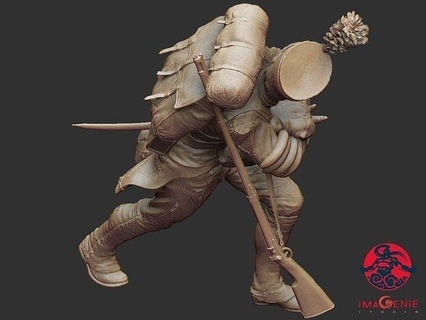 français voltigeurs soldat collectionner figurines personnage sculpture 3dprint imprimable guerre miniatures zbrush art sculptures 3d print model - Mito3D