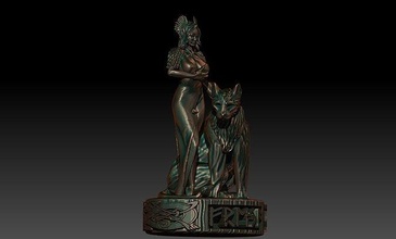freya statue of ägyptisch frau freyja statuette göttin wikinger skulptur kunst skulpturen 3d print model - Mito3D