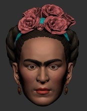frida kahlo testa artista figura giocattolo miniature dipingere pittore headsculpt gogh sculture vangogh arte scansioni repliche 3d print model - Mito3D