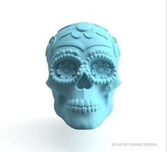 frida kahlo azúcar cráneo 3d modelo mexicano mexico víspera santos muerto muerte decoración decorativo cabeza dientes octubre casa 3d print model - Mito3D