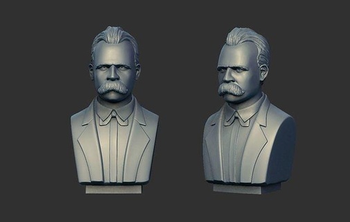 Friedrich Nietzsche büst Wilhelm Poeta stl Busto Eskültür adam heykel Antik Sanat heykeller 3d print model - Mito3D