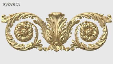 frieze acanthus set carving leaf renaissance baroque onlay interior collection moulding high poly cnc classic furniture art carved 3dprint ornate decor 3d print model - Mito3D