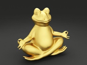 kurbağa 3d model 2 altın in meditasyon poz hayvan yaratık nesne su eşya heykel sanat heykeller 3d print model - Mito3D