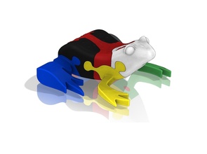 rana 3d rompecabezas juego juguete Lego sapo trozo cubo tóxico juegos juguetes 3d print model - Mito3D