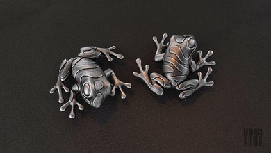 rana spilla gioielleria orpelli organici decorazione scolpire stereolitografia design cera stampabile stile stampa rospo animali spille 3d print model - Mito3D