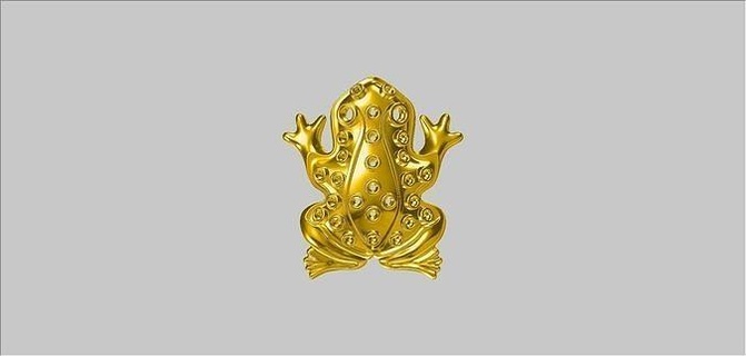 kurbağa mücevher gümüş altın Sanat takı sterlin sembol yüzük illüstrasyon ilmi kolyeler 3d print model - Mito3D