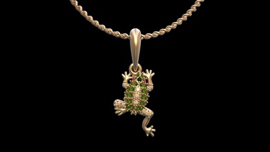 Frosch-Anhänger Frosch Reptil Dschungel Tier tropical wildlife amazon Kröte Schmuck Kette Anhänger - Silber gold gem Natur 3d print model - Mito3D