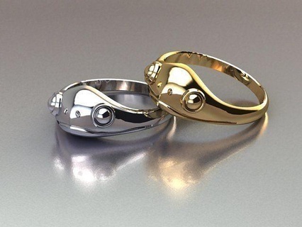 frog ring jewelry wedding gold silver printable rings 3d print model - Mito3D