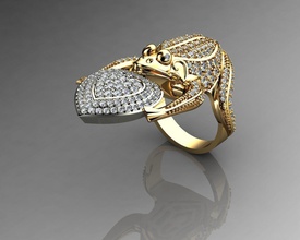 rana anillo diamantes diamante boda compromiso joyería platino brillante zafiro joya anillos dedo oro prototipos moda libra esterlina imprimible plata 3d print model - Mito3D
