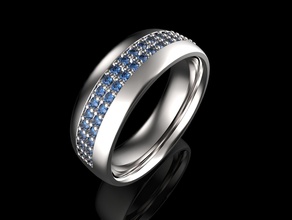 geada banda Casamento joalheria ouro imprimível jóia anel argolas diamante 3dprint rinoceronte 3drhino 3dmodel prata 3d print model - Mito3D