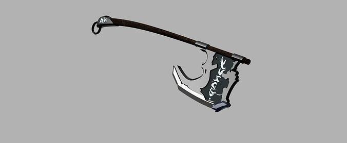 frostaxe weapon sword military war knight axe wow warcraft videogames concept scifi art sculptures 3d print model - Mito3D
