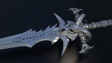 frostmourne arthas lich kral kılıç dünya of warcraft bıçak ağzı kostüm oyunu ölüm şövalye kafatası runeler dondurma tacı fantezi silah gazap wotlk don oyunlar oyuncaklar 3d print model - Mito3D