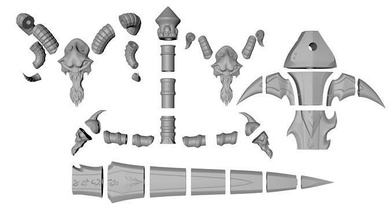 frostmourne in parts 3d print model knight armor blade medieval fantasy evil blood death designer constructor design builderengineer assembling hobby diy cosplay 3d print model - Mito3D