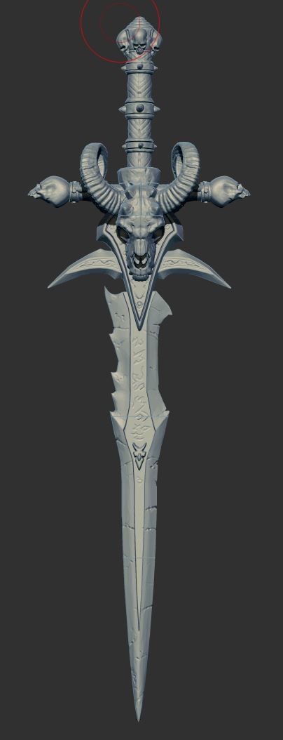 frostmourne mundo of warcraft guau guerra cuchillo espada rico rey juegos juguetes 3D print model - Mito3D