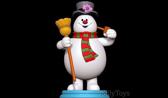 frosty snowman snow winter male pipe broom hat christmas xmas art sculptures 3d print model - Mito3D