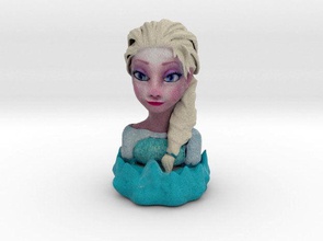 congelado elsa busto creadores desafíos artchallenge película personaje mujer niña hermoso hielo dibujos animados juguete arte 3d print model - Mito3D