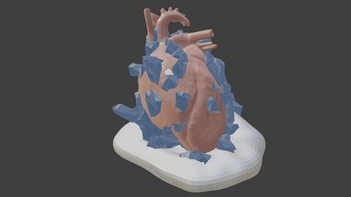 congelato cuore organo figura statua ghiaccio decorare disegnare neve brina umano passatempo fai 3d modellazione stampa poli illuminazione arte sculture 3d print model - Mito3D