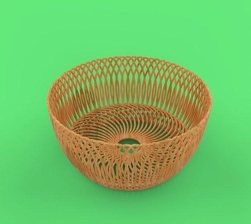fruit basket bread table kitchen dining food printable house accessories 3d print model - Mito3D