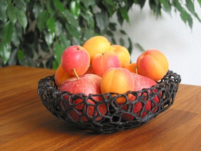 fruta cuenco voronoi style 4 bochas decoración 3d frutas taza plato cáscara conchas llave carcasa carcasas llaves fruta tazón regalo impresión casa 3d print model - Mito3D