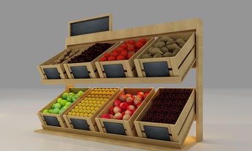 fruit box grocery wood vegetable house 3d print model - Mito3D