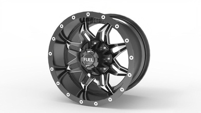 carburant mortel roue jante modèle imprimable pneu américain courses noir rhinocéros pompe industriel loisir DIY automobile 3d print model - Mito3D