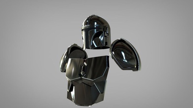beskar armor mandalorian updated starwars cosplay helmet casco guerradelasgalaxias cosplayer mando jangofett bobafett bounty hunter luke darthvader hobby diy 3d print model - Mito3D