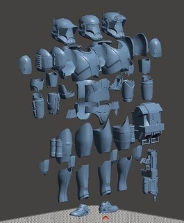 full clone republic commando armor onesix onesixth 12inch starwars trooper star war figures galaxy art games toys 3d print model - Mito3D