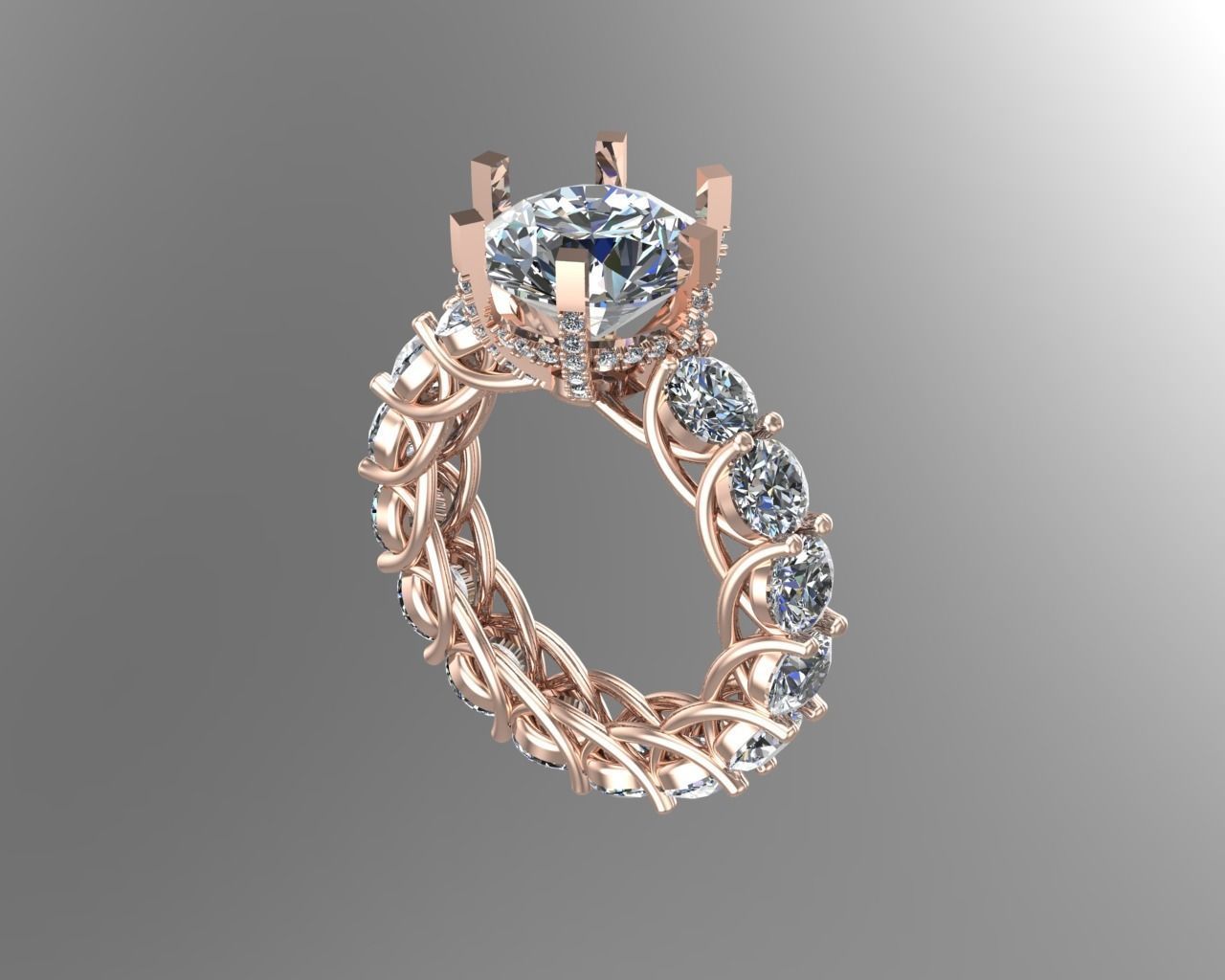 voller Diamant-ring nn071 Schmuck Ringe ring gold Silber Platin Geschenke präsentiert Modelle Mädchen Frauen Geburtstag Jubiläum Jubiläen engagement Luxus besonderes voll Kreis 3D print model - Mito3D