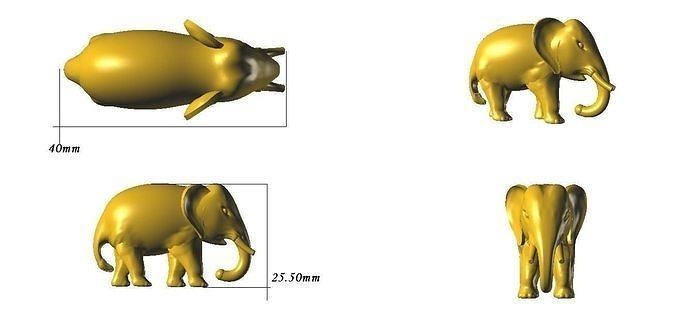 cheio elefante pingente chaveiro surpreendente personagem ilustração animal isolado arte símbolo ouro natureza mostrar brinquedo branco gostar joalheria pingentes 3d print model - Mito3D