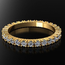 eternity prong set ring wedding bridal diamond tzavorite blue sapphire jewelry 3dprintable rings 3d print model - Mito3D