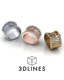 pieno gioielleria squillare anelli nozze Fidanzamento gioiello diamante stampabile alto oro cocktail bianca giallo rosa platino gemma carati lusso 3d print model - Mito3D