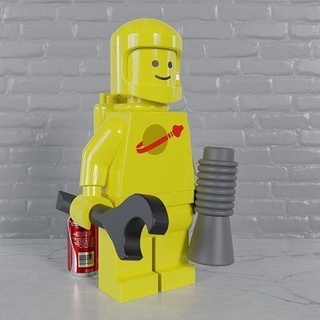 fully articulated classic lego spaceman maxifig benny minifig minifigure maxifigure art scans replicas 3d print model - Mito3D
