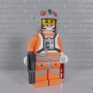 fully articulated star wars rebel pilot lego maxifig minifig minifigure maxifigure art scans replicas 3d print model - Mito3D