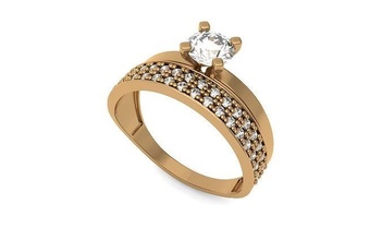 completamente stampabile squillare modello 005 gioielleria anelli diamante oro gioiello Fidanzamento moda sterlina nozze argento 3d print model - Mito3D