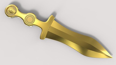 funcional romano puñetazo réplica cuchillo spqr roma historia arma militaria ciencias ingenieria guerra combate espada couteau militar 3d print model - Mito3D